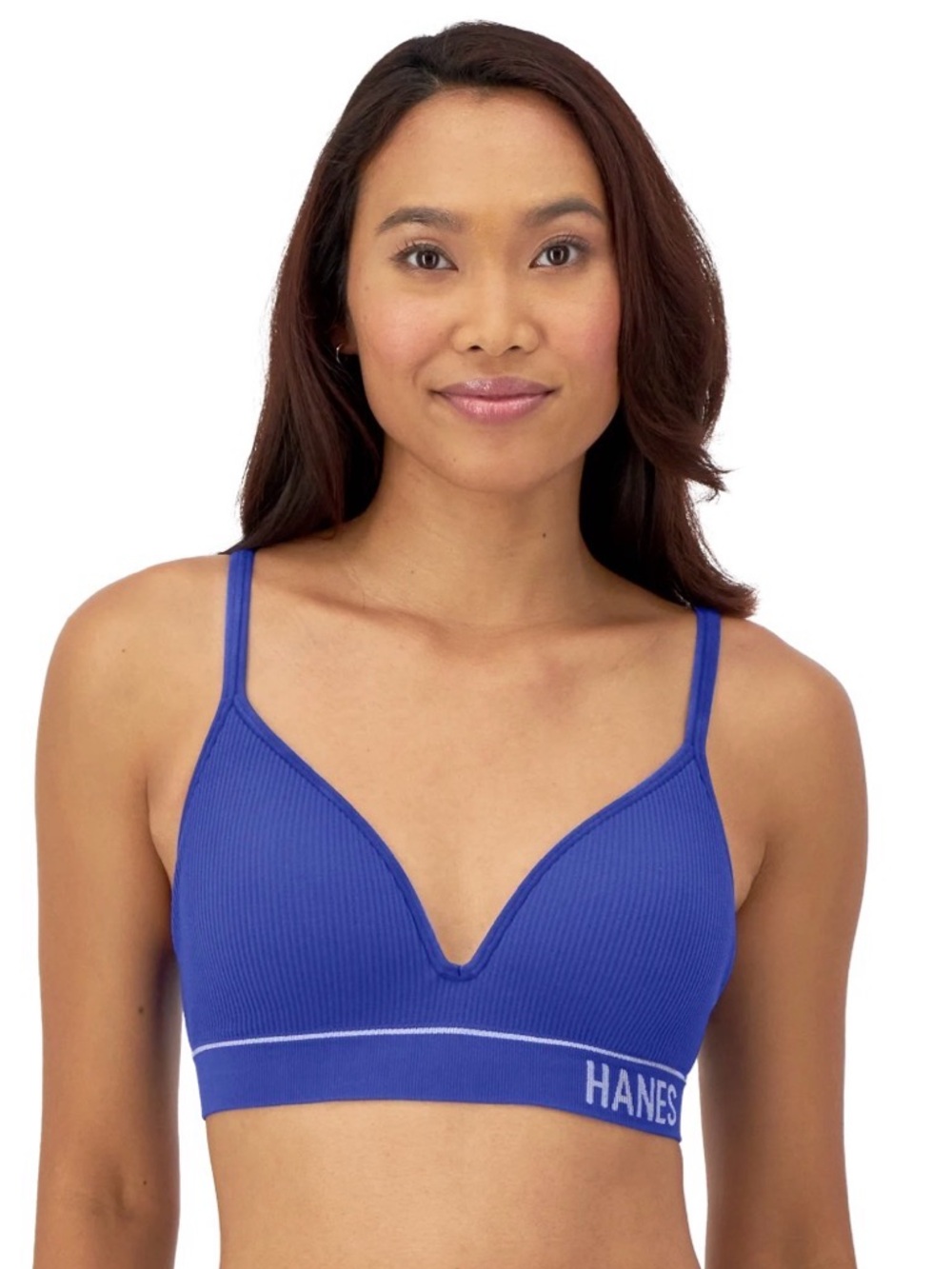 Hanes Purple Bra Top with Adjustable Straps